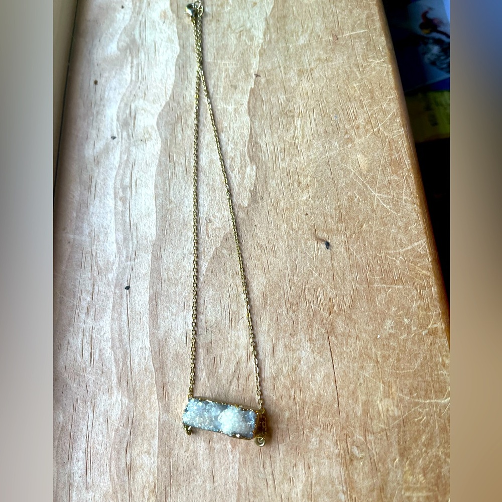 Druzy Quartz Crystal Necklace